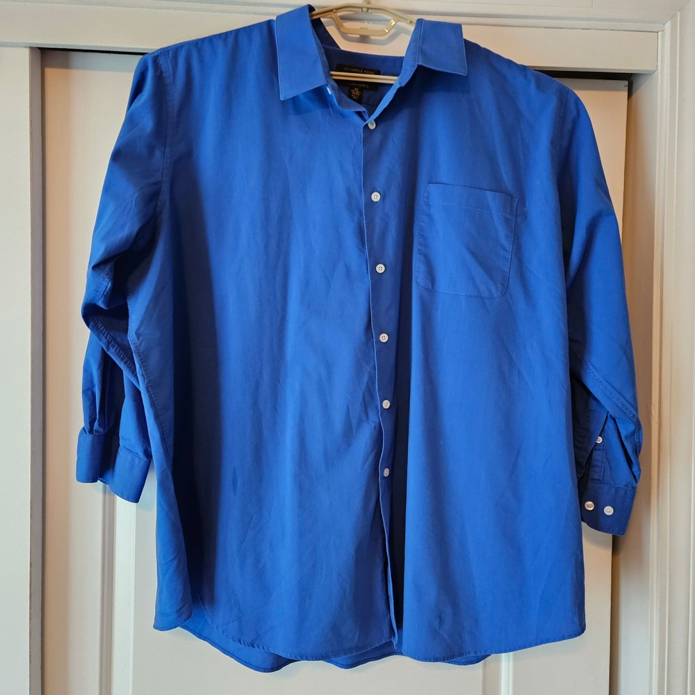 Alexander Julian Colours Button‎ Down Shirt Mens 4X Blue Long Sleeve Stretch